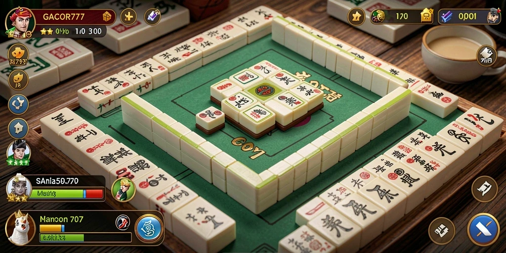 Tampilan permainan <strong>GACOR777</strong> yang menampilkan gameplay Mahjong yang seru.