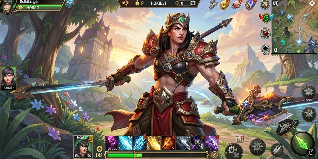 Screenshot gameplay HOKIBET yang menunjukkan aksi seru dalam pertarungan MMORPG.