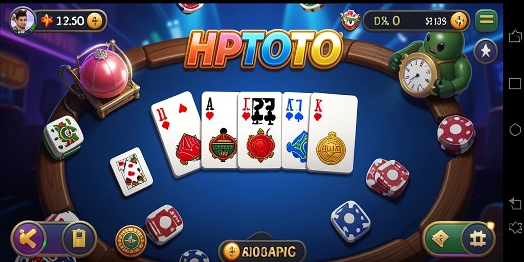 Screenshot gameplay HPTOTO menampilkan aksi seru bermain Domino.
