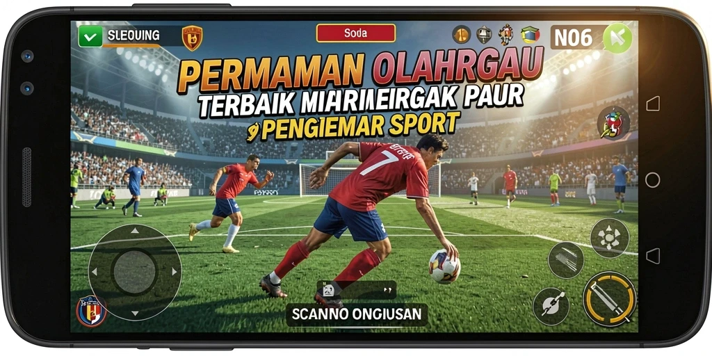 Tampilan gameplay N06 yang penuh aksi di arena olahraga.