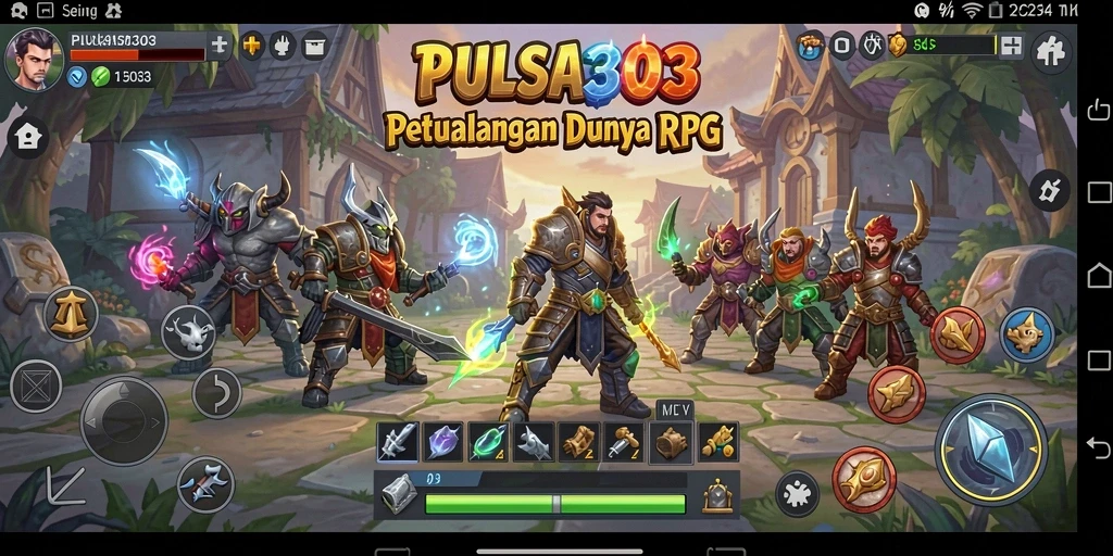 Tampilan gameplay <strong>PULSA303</strong> yang mengesankan dengan pertempuran seru dan karakter menarik.