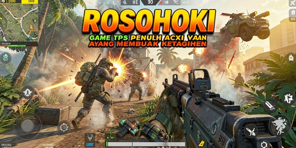 Sebuah tampilan gameplay menegangkan dalam ROSOHOKI, penuh aksi dan strategi.