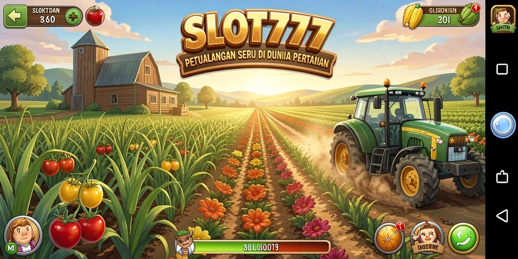 Gameplay seru dalam SLOT777 yang menunjukkan aktivitas bertani.