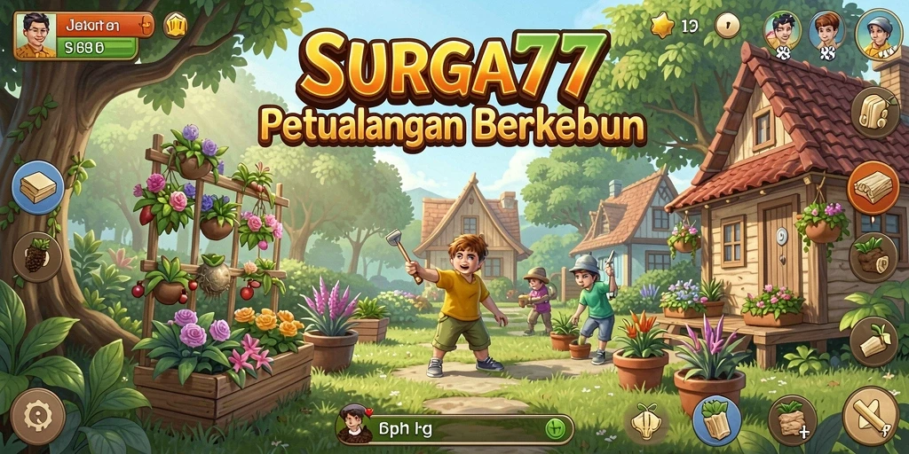 Beragam tanaman dan aktivitas berkebun di SURGA77.